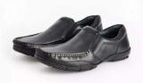 Mens Sole Comfort Black Leather Slip On Shoes Sizes 8-11 Free C&C