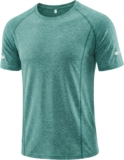 Mens Sports T Shirt Crew Neck Short Sleeve Quick Dry UV Sun Protection Moisture Wicking Breathable Reflective Running Top for Workout Training Gym Fitness