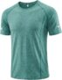 Mens Sports T Shirt Crew Neck Short Sleeve Quick Dry UV Sun Protection Moisture Wicking Breathable Reflective Running Top for Workout Training Gym Fitness