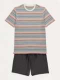 Mens Striped Short 100% Cotton Pyjamas (Sizes XS-XXXXL) – Free Click & Collect