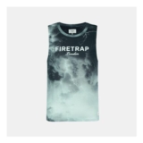 Mens Sub Lightning Print Cotton Muscle Vest