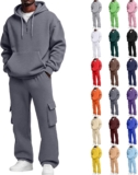 Mens Tracksuit Full Set 2 Piece Outfits Hoodie and Joggers Activewear Suit