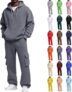 Mens Tracksuit Full Set 2 Piece Outfits Hoodie and Joggers Activewear Suit