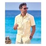 Mens Yellow Sunny Striped Shirt