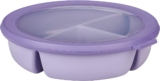 Mepal Bento bowl 3-compartment multibowl round Cirqula Airtight food storage container Separated food storage Meal prep containers & food containers 250 ml, 250 ml & 500 ml Vivid lilac
