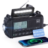 Mesqool 5000mAh Solar Hand Crank, Portable DAB Digital Radio, USB Phone Charger, LED Flashlight Black Or Green Sold By Mesqool/FBA