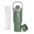Metal Water Bottle with Straw 1L/32oz