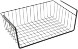 Metaltex Lava Kanguro – Under Shelf Storage Basket – Space-Saving Shelf Organiser – Undershelf Basket for Kitchen Essentials – With Touch-Therm Finish -40 x 26 x 14cm, Black