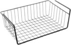 Metaltex Lava Kanguro – Under Shelf Storage Basket – Space-Saving Shelf Organiser – Undershelf Basket for Kitchen Essentials – With Touch-Therm Finish -40 x 26 x 14cm, Black