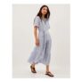 Mia Embroidered Print Midi Dress Blue