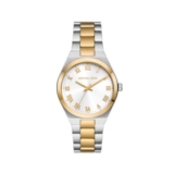 Michael Kors Lennox Ladies White Dial & Two Tone Bracelet Watch