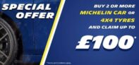 Michelin Car or 4×4 Tyres: Buy 2 and Claim up to £100 back