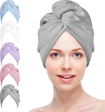 Microfiber Hair Towels Wrap Turban: 5 Packs Curly Hairs Quick Dry Towel Set for Women – Hair Drying Towel Dryer Shower Cap & Hair Accessories Care (5 Pcs Multicolor)