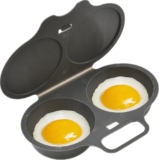 Microwave Egg Poacher With Lid & Handle Dual Cavity Microwave Egg Poacher