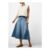 Mid Blue Denim Panelled Full Skirt