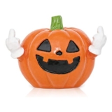 Middle Finger Pumpkin Ornament – Spooky Resin Figurine