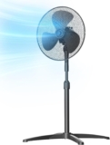 Midea MPF25MBUK 40W Pedestal Fan, 3 Speed Settings, 90 Oscillation, Adjustable Height Stand Fan, Powerful Airflow and Quiet Operation, Ideal For Home & Office, Black
