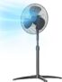 Midea MPF25MBUK 40W Pedestal Fan, 3 Speed Settings, 90 Oscillation, Adjustable Height Stand Fan, Powerful Airflow and Quiet Operation, Ideal For Home & Office, Black
