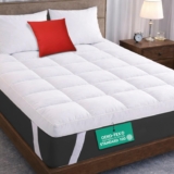 MightySoft Mattress Topper Double Bed 10cm, Extra Deep Quilted Microfiber Topper for Cloudlike Comfort with Extra Warmth & Breathable Support, Fluffy Design with Secure Elastic Straps for Better Sleep