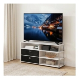 Mikkagu 3-Tier TV Stand with Storage Bins, 55-Inch