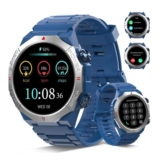 Military Smartwatch for Men, 112 Sports Modes, Calls, IP68 Blue
