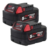 Milwaukee M18B5 18V 5.0Ah RedLithium-Ion Batteries (Twin Pack)