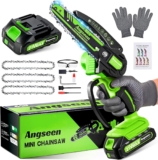 Mini Chainsaw Cordless 6 Inch, Electric Chain Saw with 3 Chains and 850W Motor, Small Battery Chainsaw with 1 Battery and Safety Lock, Light Weight Handheld Chain Saw for Wood Cutting Tree Trimming