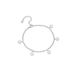 Mini Pearl Clover Anklet (Silver)