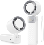 Mini Portable Handheld Fan – 4000 mAh Battery USB Rechargeable Fans, Speed (1-199) Adjustable Hand Fan, 115 Foldable Desk Fan with LED Display for Home/Outdoor/Camping/Travel