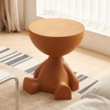 Mini Side Table,Mini Circle Coffee Tables,Cute Sofa End Table Nightstand,Small Tables Accent Living Room Bedroom Balcony Office,Modern Bedside Home Decor for Living Room,House,Small Spaces (ORANGE)