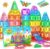 Mini Travel Magnetic Tiles 60PCS with Metal Tin Case Toddler Kids Toys Travel Essentials, Toddler Travel Toys Portable STEM Building Blocks Compatibility with Regular Size Magnetic Tiles