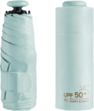 Mini Travel UV Folding Umbrella with Micro Handle, Green – Sold by Eriseds Bifrost-UK / FBA