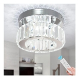 Mini round Crystal Ceiling Light Dimmable LED Chrome
