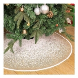 Minicoco 36-Inch Red Christmas Tree Skirt for Home Decor