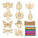 Minifactory 72 Piece Insect Wooden Crafts Set with Pencils