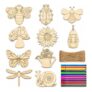 Minifactory 72 Piece Insect Wooden Crafts Set with Pencils