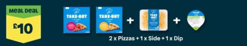 Mix and match – Take Out Club Dine In (2 Pizza 1 side 1 Dip)