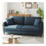 Modern 193cm Teddy 3-Seater Sofa with Square Armrests and Two Throw Pillows