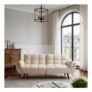Modern 3-Seater Fabric Sofa Bed, Convertible Futon Sofa with 3 Adjustable Angles