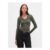 Modern Green Long Sleeve Sheer Ribbed T-Shirt