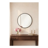 Modern round Wall Mirror – Black