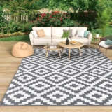 Mokani Outdoor Rug for Patios Waterproof 120 x 180cm, Reversible Garden Rugs (Prime Members)