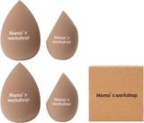 Momos Workshop Makeup Sponge Set, Cosmetic Blender for Foundation & Powder, Latex-Free Soft Face Sponge Set Applicator,Travel Essential Cosmetics Tools,4pcs