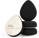 Momos Workshop Rosy Reverie Makeup Sponge, Reusable Foundation Sponge Egg-Shaped Puff Airy Mallow Puff-Pearl Drop White 2PCS
