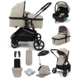 Monaco XT 2-in-1 i-Size R129 Travel System with ISOFIX Base, Footmuff & Changing Bag