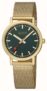 Mondaine Classic 36mm Watch Green Dial IP Gold Mesh Bracelet