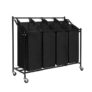 Mondeer 4-Bin Laundry Sorter Trolley with Removable Fabric Bags