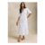 Monique White Embroidered Sequin Linen Blend Midaxi Dress