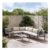 Montenegro White Metal 6-Seat Outdoor Corner Sofa with Table