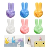 Mooshy 60Pcs Thumb Sticky Hooks, 6 Colors, No-Drill Cable Clips